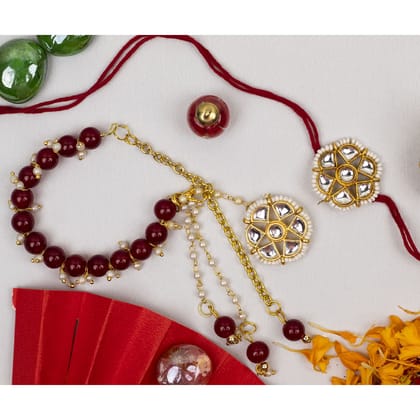 Craftlayout Bhaiya Bhabhi Rakhi Greetings Card, Roli, Nariyal Gift Set