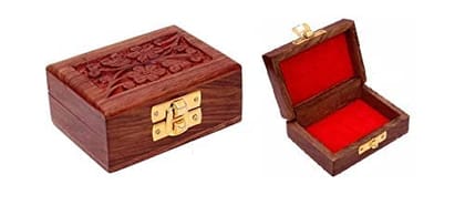 Brown Handicraft Wooden Mini Small Size Organizer Storage Box  For Ear Rings And Nose Pins