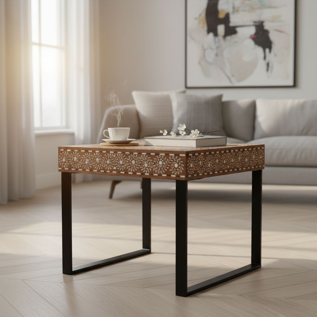 Bone Inlay Coffee Table Squre Shape | Bedroom Furniture