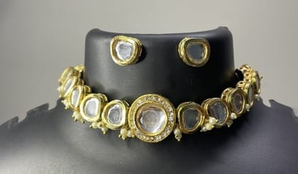 Premium Kundan Choker Set Women Festive Jewellery High Quality Back Meenakari