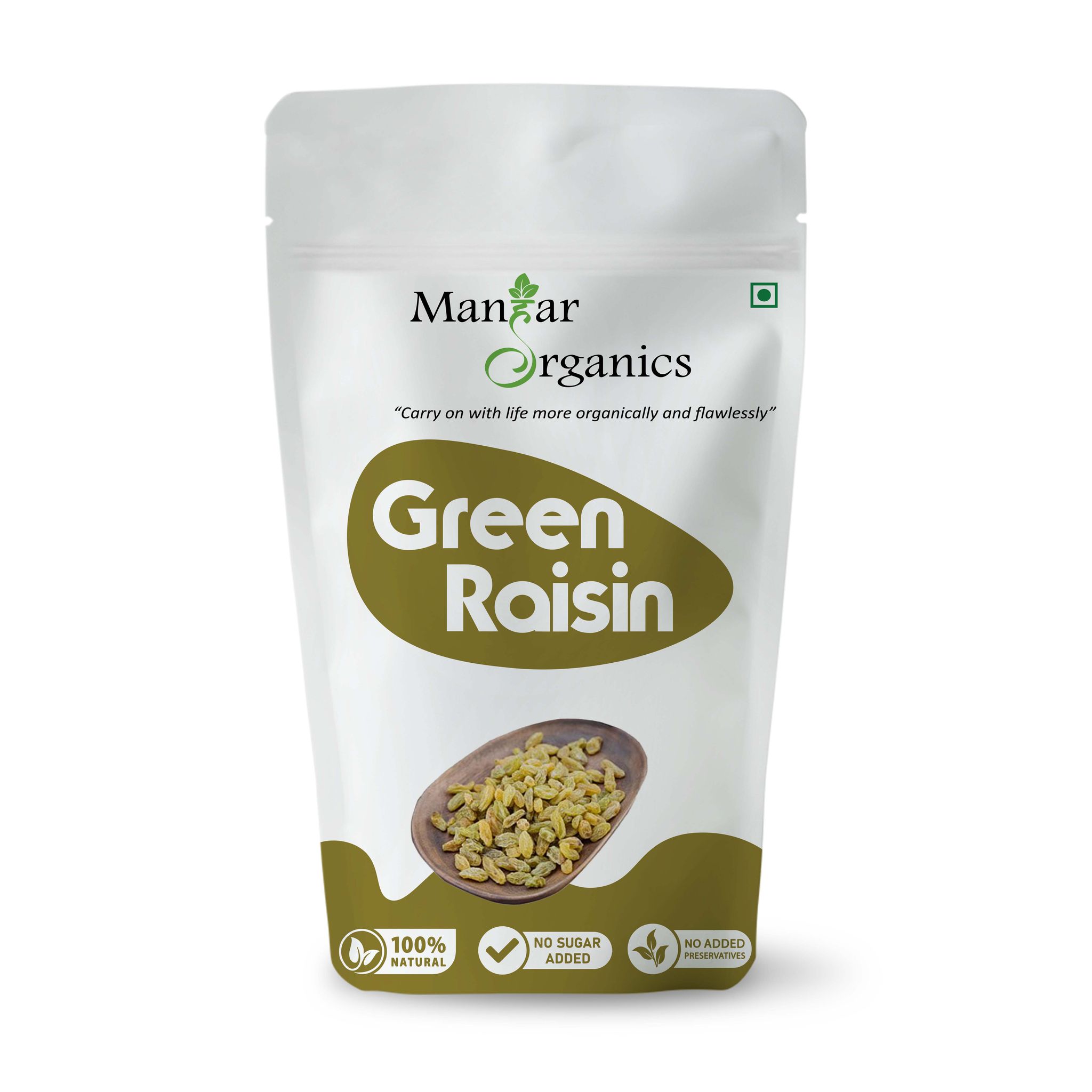 ManHar Organics Green Raisins (Kishmish) 900g | Naturally Sweet & Juicy | Rich in Iron, Antioxidants & Fiber | Healthy Snack & Cooking Ingredient