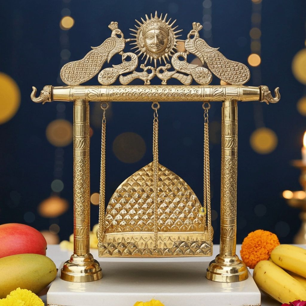 Brass Showpiece Jhula Statue (ASMAS227 F)