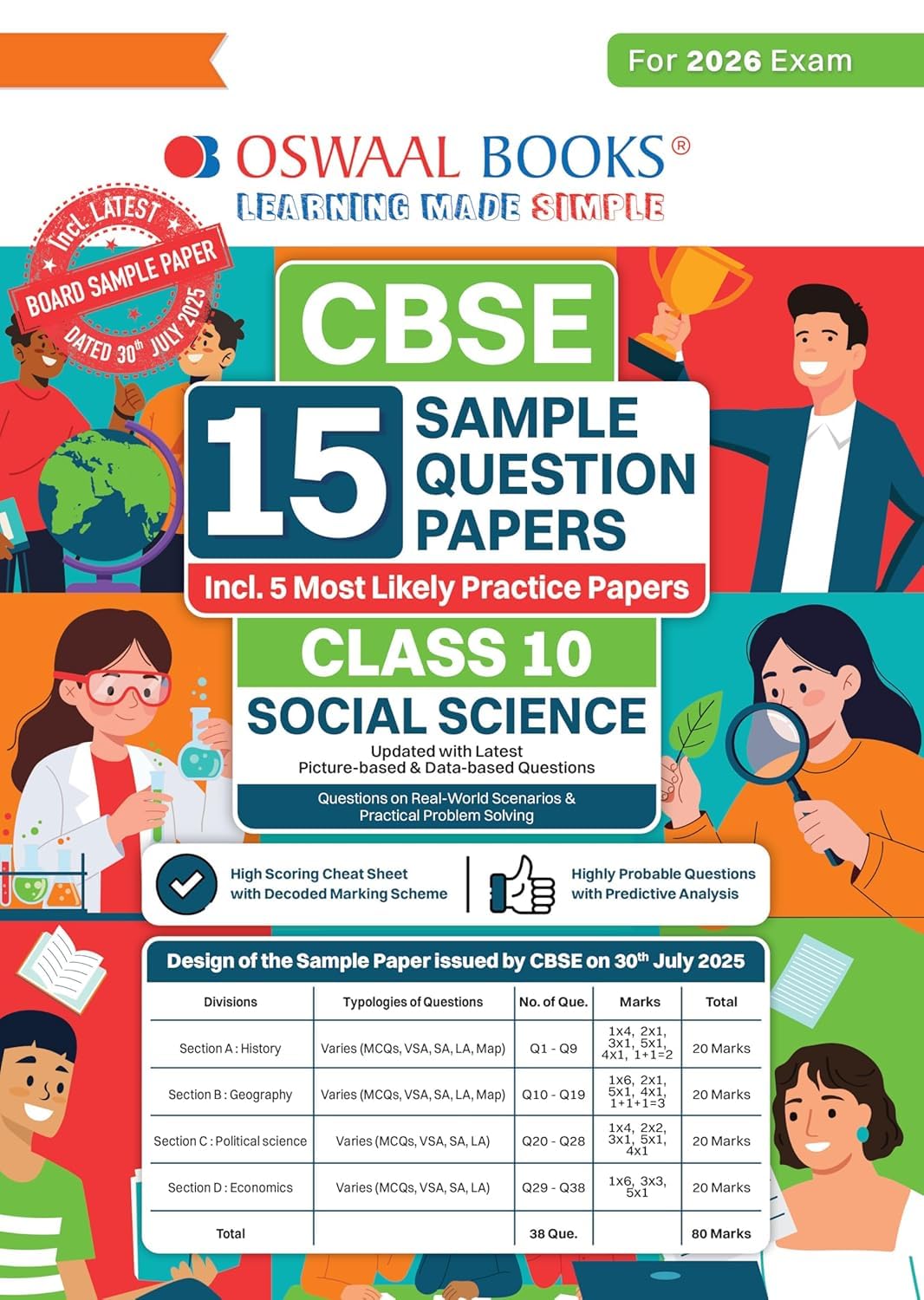 Oswaal CBSE 15 Sample question Paper Class 10 Social Science updated with picture based data [Paperback] oswaal