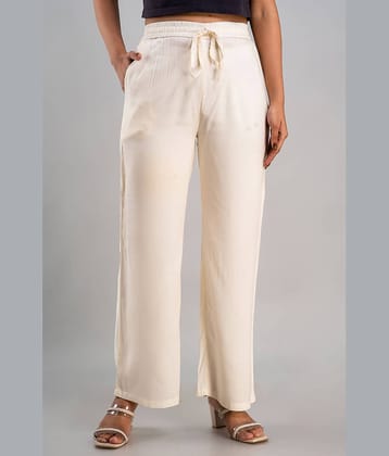 MAUKA - Cream Rayon Women's Palazzo ( Pack of 1 )