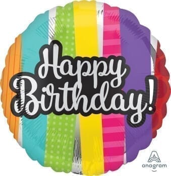 Wanna Party HaPPy Birthday Patterns Balloon 18" S40