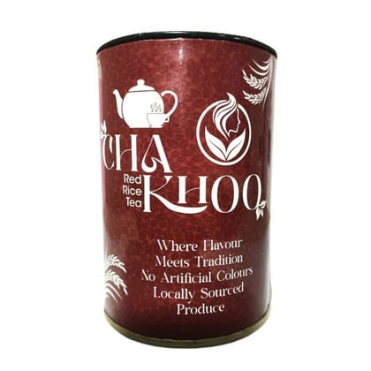 CHA KHOO RED RICE TEA - 100 gm - One tin container