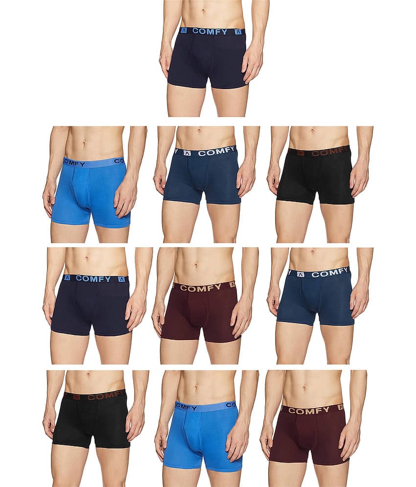 Amul comfy Multicolor Cotton Men's Trunks ( Pack of 10 )