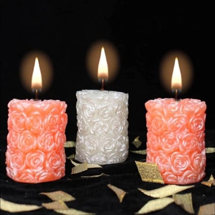 Stylish Pink White Candle for Home Decor