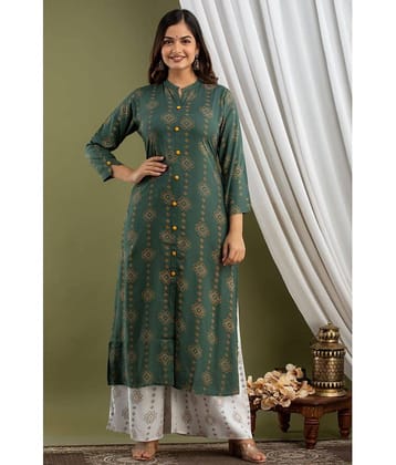 Lee Moda - Green Straight Rayon Women's Stitched Salwar Suit ( Pack of 1 )
