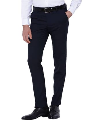 Black Coffee Regular Flat Men's Formal Trouser - Blue ( Pack of 1 )