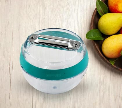 DHRUVINSRI Multifunctional Round Fruit and Vegetable Peeler with Removable Storage Container, Assorted Colors, 1 Piece