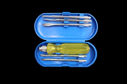 FAIRBIZPS 5-in-1 Magnetic Screwdriver Set with Tester  Slotted, Phillips & Poker Tips | Durable Steel Blades with Non-Slip Grip Handle | Multipurpose Toolkit for Home & Office Use