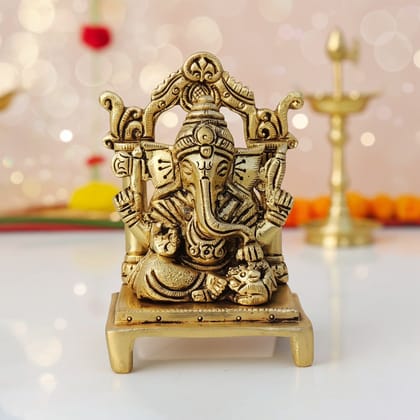Brass Showpiece Ganesh Ji God Idol Statue (BSMAS1441 G)