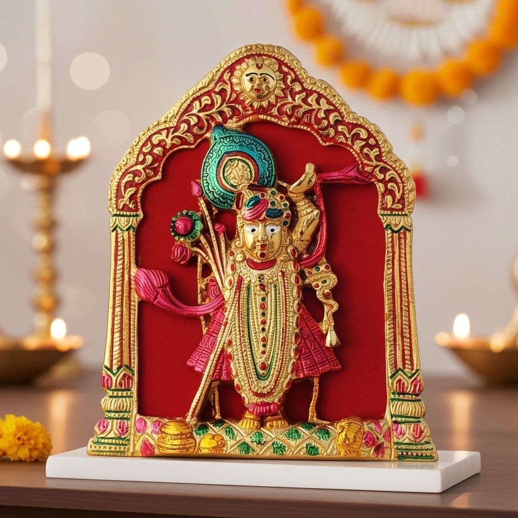 Aluminium Showpiece Wall Hanging Shree Nath Statue (ASMAS433 M)
