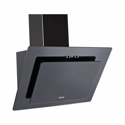 Kitchen Chimney Vertical Glass with Push Buttons 90cm 1100 m3/h- Black (6079 PB)