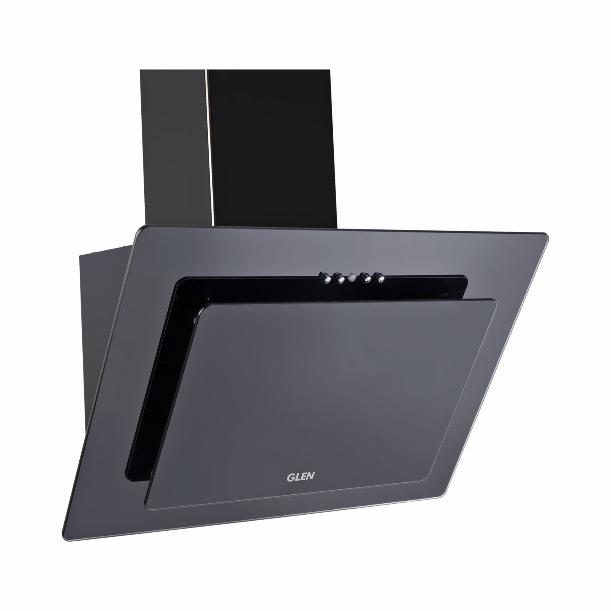 Kitchen Chimney Vertical Glass with Push Buttons 90cm 1100 m3/h- Black (6079 PB)