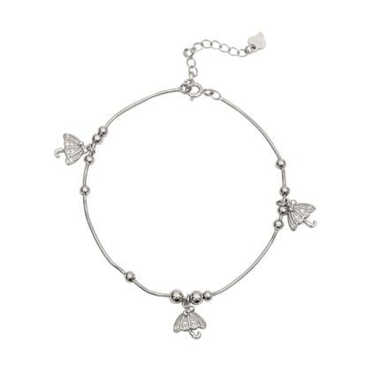925 Sterling Silver Adjustable Bracelet with Umbrella Charms for Women & Girls I Weight - 4.78 g 925 Sterling Silver Adjustable Bracelet with Umbrella Charms for Women & Girls I Weight - 4.78 g
