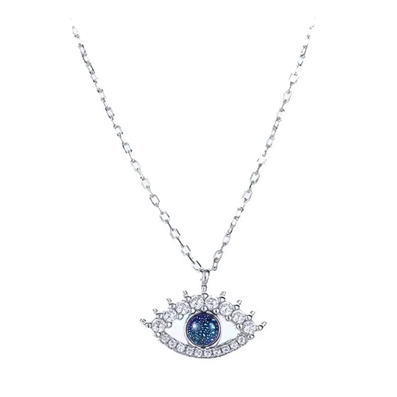 Evil Eye Eyes Women Pendants Temperament Crystal Clavicle Chain Charms Jewelry 925 Sterling Silver Necklace