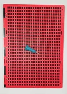 27-Line Braille Slate with Stylus – Red top & black abs plastic bottom – lightweight & durable writing tool for braille learners