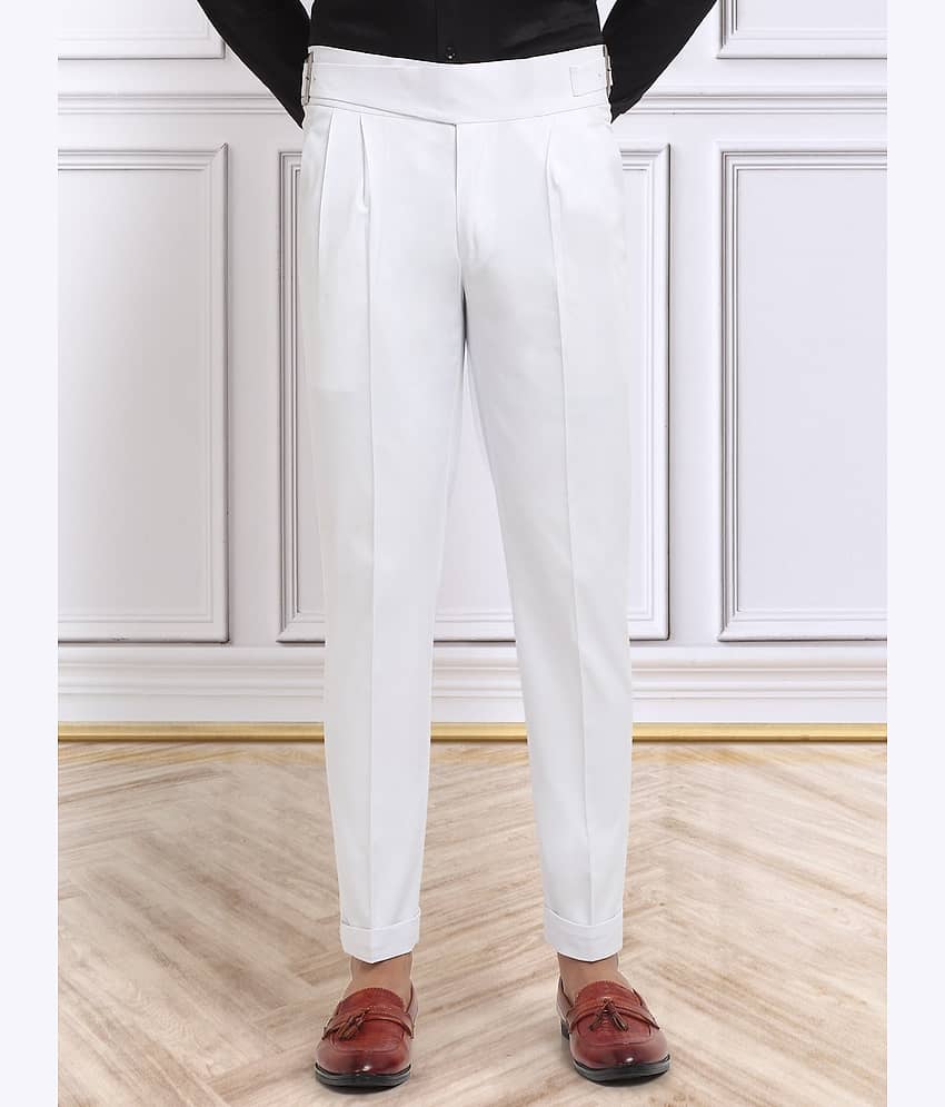 Klotthe Slim Men's Gurkha Pant - White ( Pack of 1 )