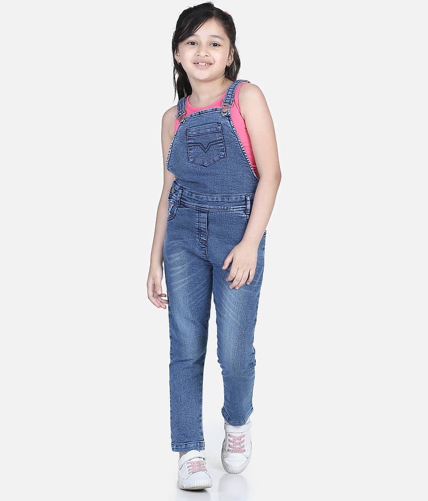 StyleStone Girls Denim Dungarees ( Pack of 1 , Blue )