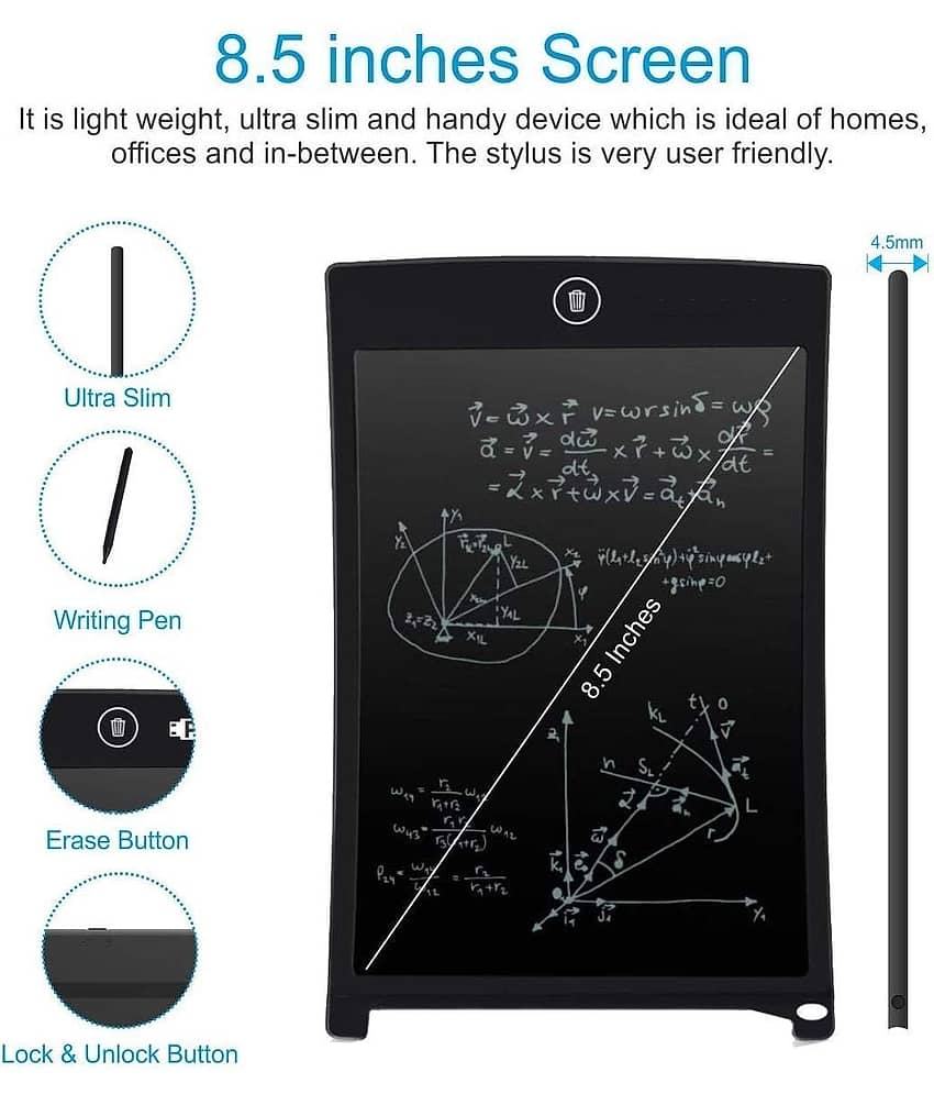 AURAPURO Kids Toys LCD Writing Tablet 8.5Inch E-Note Pad Best Birthday Gift for Girls Boys, Multicolor (SC1667)