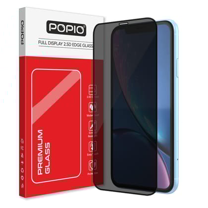 POPIO Privacy Military-Grade Tempered Glass for iPhone 11 / iPhone XR – Anti Spy Screen Protector Guard (Pack of 1) POPIO Privacy Military-Grade Tempered Glass for iPhone 11 / iPhone XR – Anti Spy Screen Protector Guard (Pack of 1) - Black