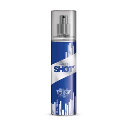 Layer'r Shot Deep Desire Deodorant Spray For Men- 135 ml | Long-Lasting Premium Fragrance With Masculine Scent | All-Day Freshness | Perfect For Every Occasion | Gift For Men