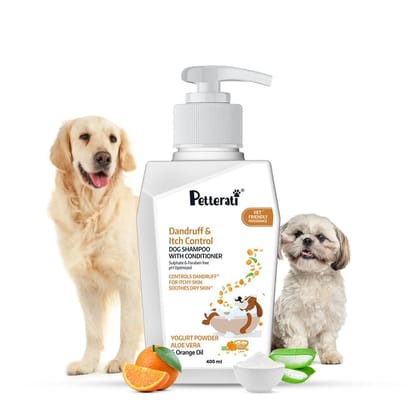 Petterati Dandruff & Itch Control Dog Shampoo, Anti-Itch & Anti-Dandruff Formula for Dogs – 400ml