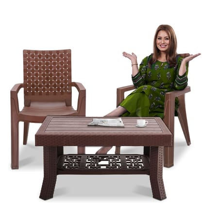 MAHARAJA Luxury Plastic Armchair & Table Set | Heavy-Duty & Sleek Design for Every Space MAHARAJA Luxury Plastic Armchair & Table Set | Heavy-Duty & Sleek Design for Every Space