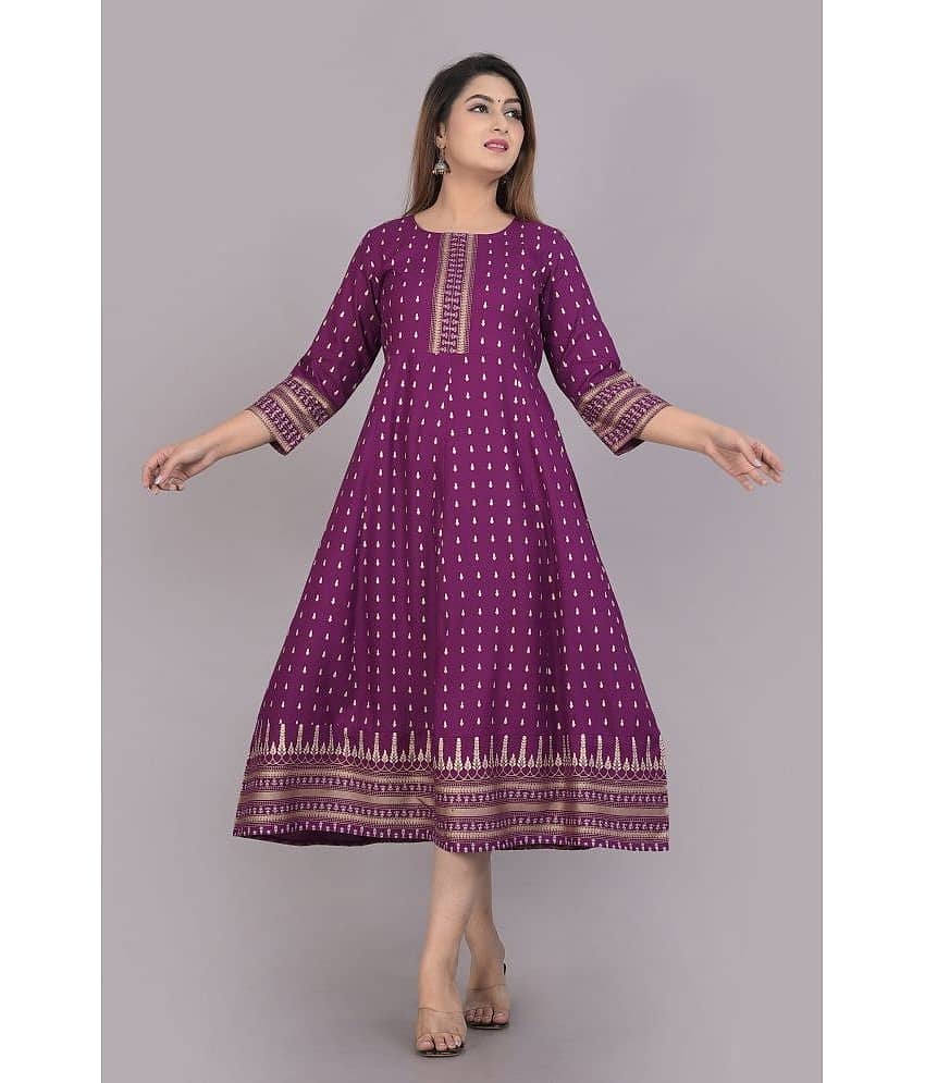 SIPET - Blue Rayon Women's Flared Kurti ( Pack of 1 )