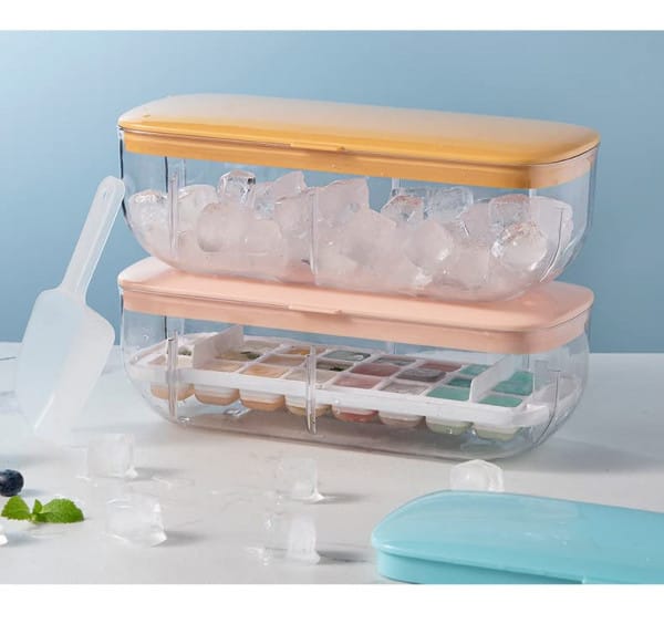 Wholesale Item - ICE CUBE TRAY WITH LID AND BIN(24 CUBE) - MOQ 8 Pieces