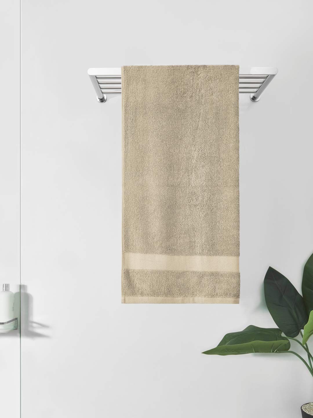 DDECOR - Vital Collection 100% Cotton Bomboo Plains And Textures Pattern  Bath Towel |75 CM X 150 CM| - Grey