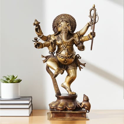 Brass Showpiece Ganesh Ji Statue (BSMAS724 B)