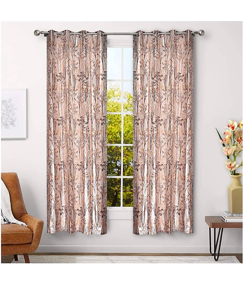 Veronica Deco Set of 2 Door Blackout Room Darkening Eyelet Poly Cotton Curtains Mustard