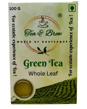 Tea & Brew | Green Tea | Whole Leaf | 100g Box | Pack of 1