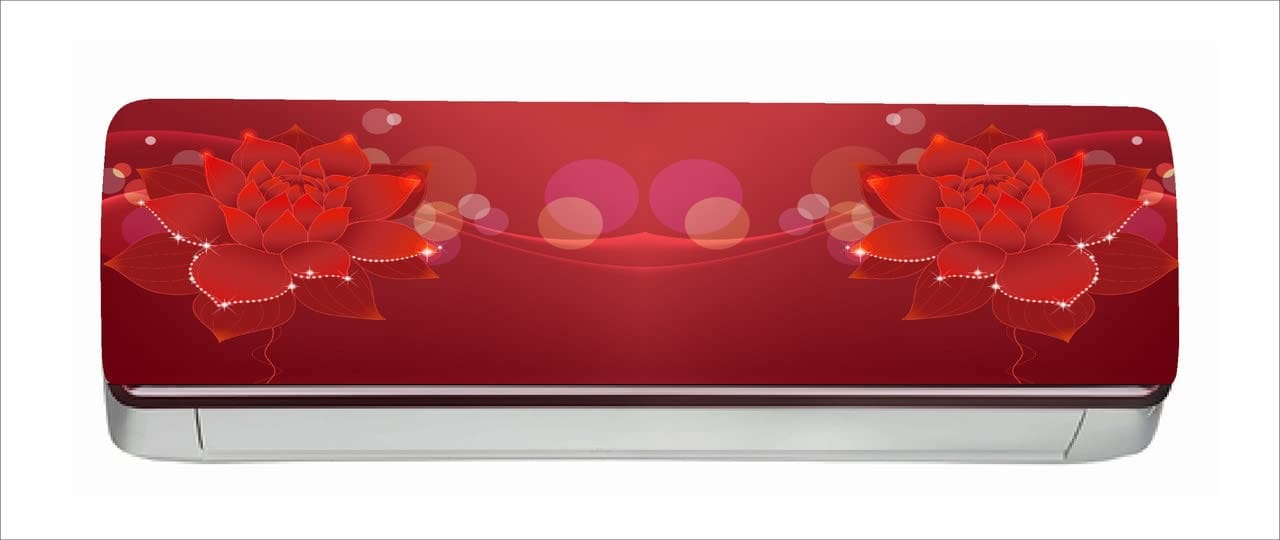DreamKraft Flower AC Sticker (Multicolor PVC Vinyl, 30cm X 91cm)