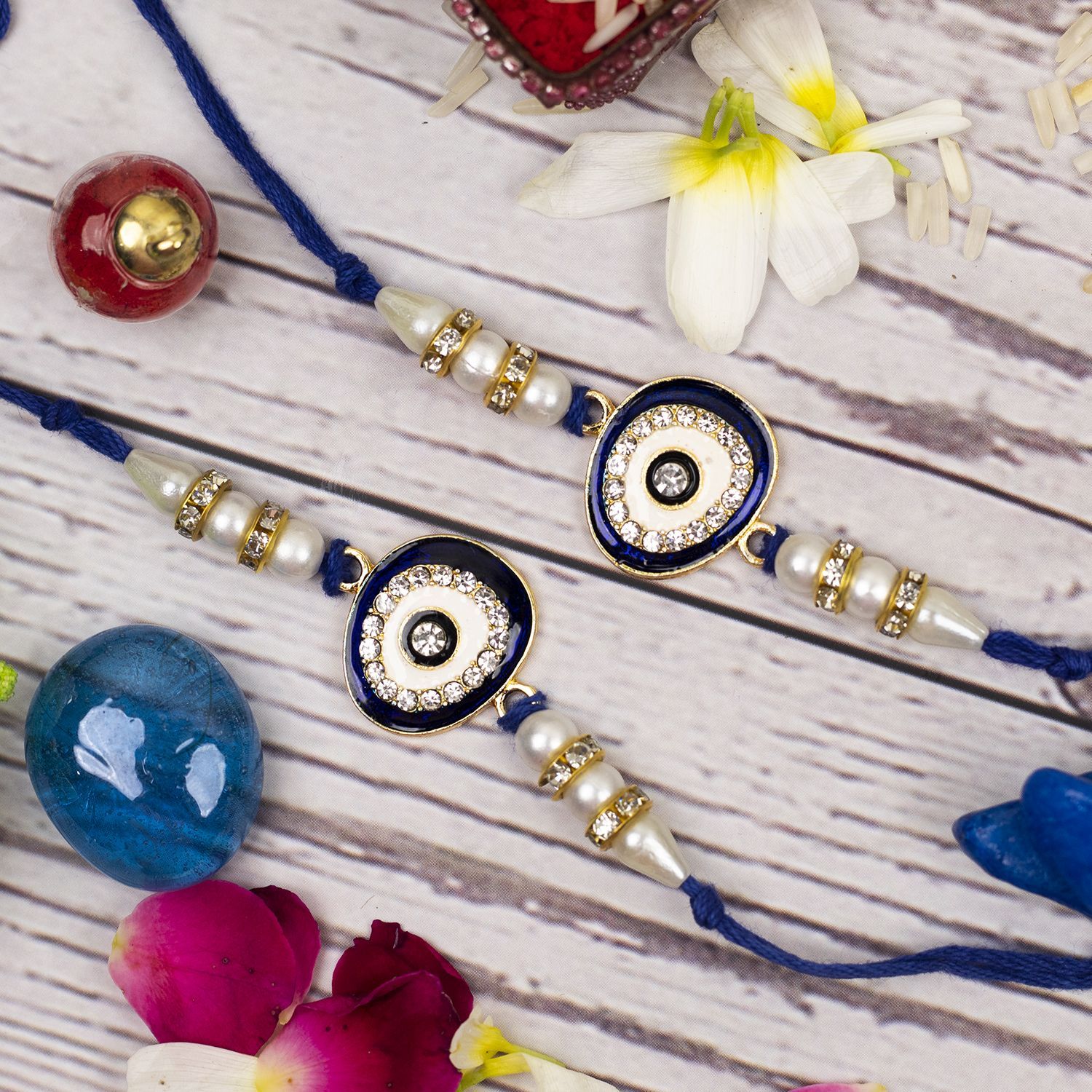 Craftlayout Set Of 2 Handmade Evil Eye Designer Rakhi For Brother