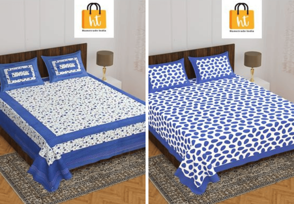 2201-Hometrade India- Standard Double Size (90*100 in )-Combo Double Bedsheet