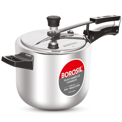 Borosil SS Triply Inner Lid Cooker 5L