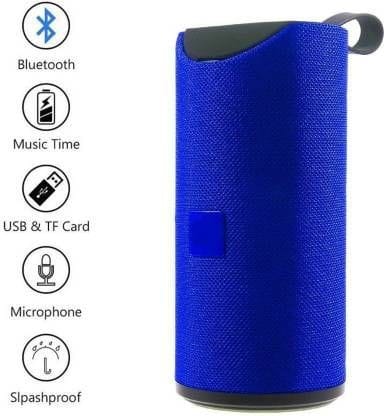 Rugged Wireless Bluetooth Speaker with 6000mAh Battery, AUX, USB, TF Support, and Durable Water-Resistant Design Color - Blue