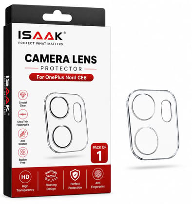 ISAAK Back Camera Lens Protector compatible for OnePlus Nord CE6 (Pack of 1)