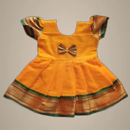 Mom And Me Yellow Acrylic Cotton Frock (0-3 Months) | Soft & Breathable | Casual Wear Mom And Me Yellow Acrylic Cotton Frock (0-3 Months) | Soft & Breathable | Casual Wear