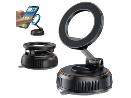 Portronics Hold Y Magnetic Vacuum Suction Mobile Holder,360 Multiple Angle Adjustment - Black Portronics Hold Y Magnetic Vacuum Suction Mobile Holder,360 Multiple Angle Adjustment - Black
