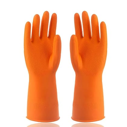 Heavy Duty Reusable Household Rubber Hand gloves, Dishwashing Gloves, Kitchen Cleaning, Working, Painting, Washing, Gardening, Pet Care (Long Sleeve | Suitable for woman and man.)