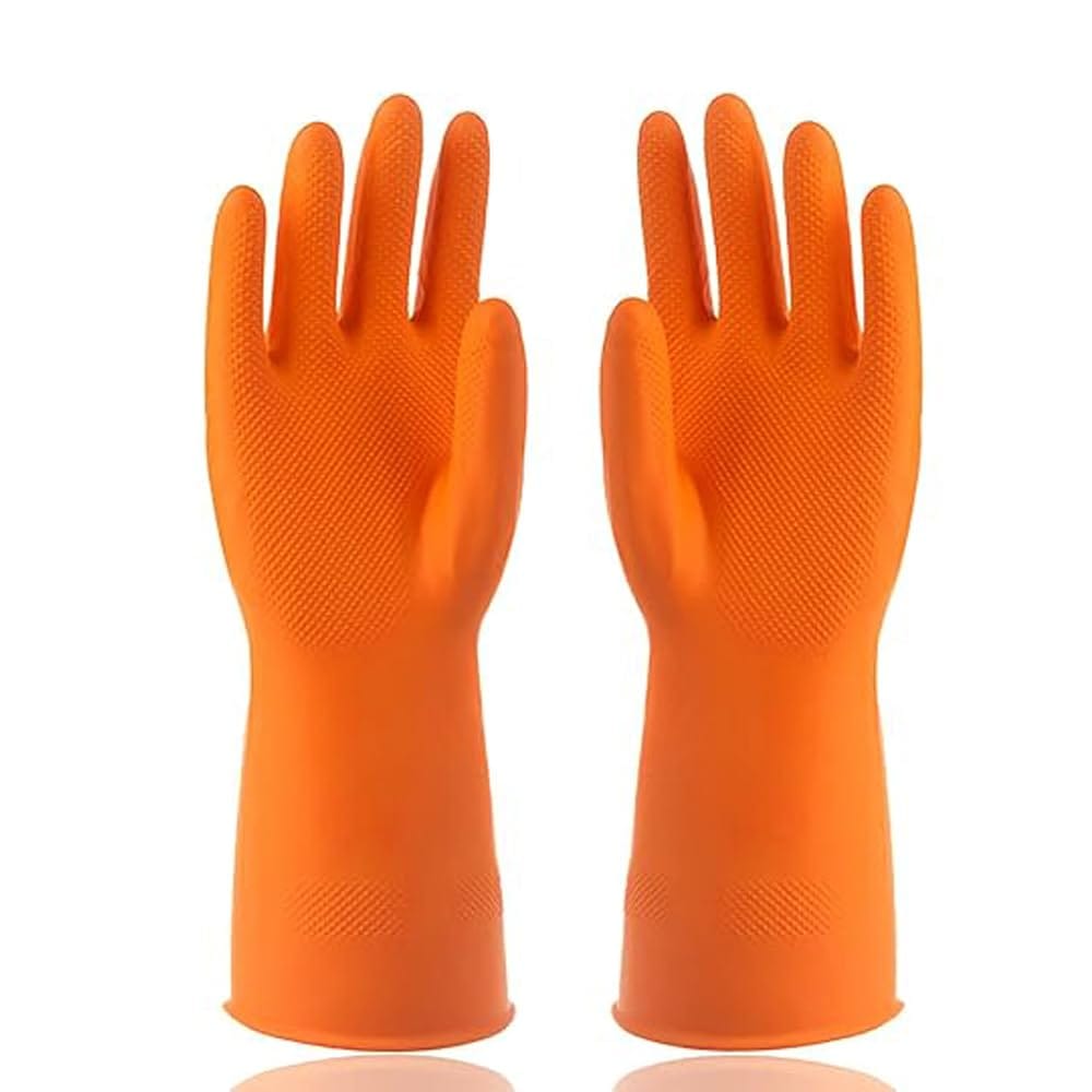 Heavy Duty Reusable Household Rubber Hand gloves, Dishwashing Gloves, Kitchen Cleaning, Working, Painting, Washing, Gardening, Pet Care (Long Sleeve | Suitable for woman and man.)