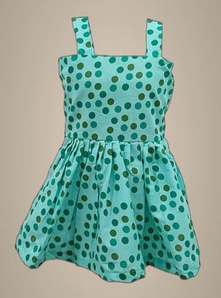 Mom And Me Pista Polka Dot Frock (1-2 Years) | Premium Cambric Cotton | Party Wear Mom And Me Pista Polka Dot Frock (1-2 Years) | Premium Cambric Cotton | Party Wear