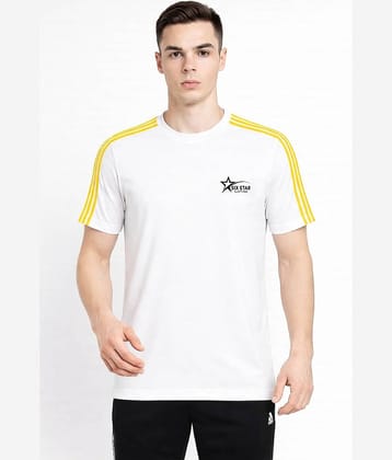 Alexender Men Cotton Blend Regular Fit Striped T-Shirt ( White )