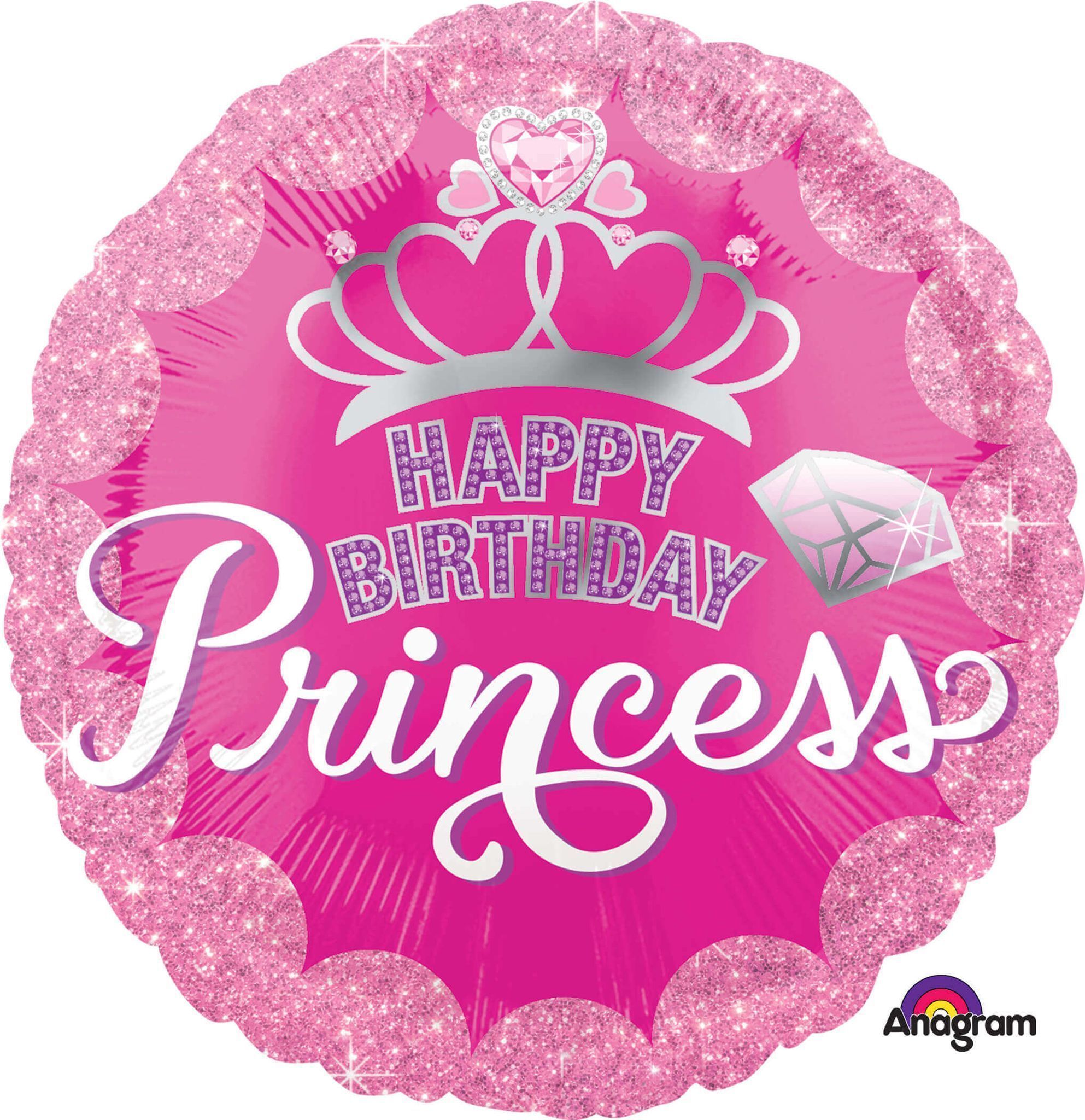 Wanna Party HBD Princess Crown &amP; Gem Balloons 18" S40