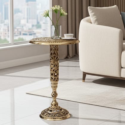 Brass Stool for God Idol Statue � Traditional Temple Stand, Height : 19.5 Inch (FMAS119)